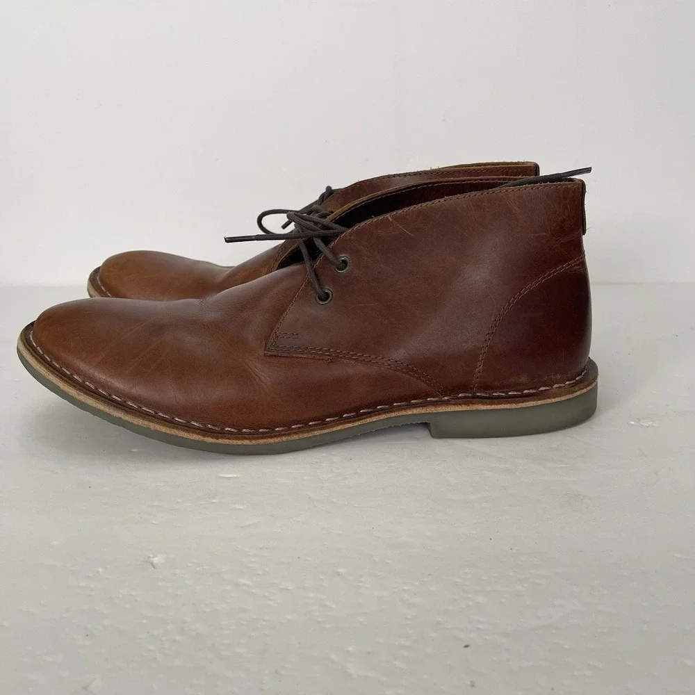 Franco Fortini Dade Brown Leather Chukka Dress Boots Shoes Mens 10 Career‎